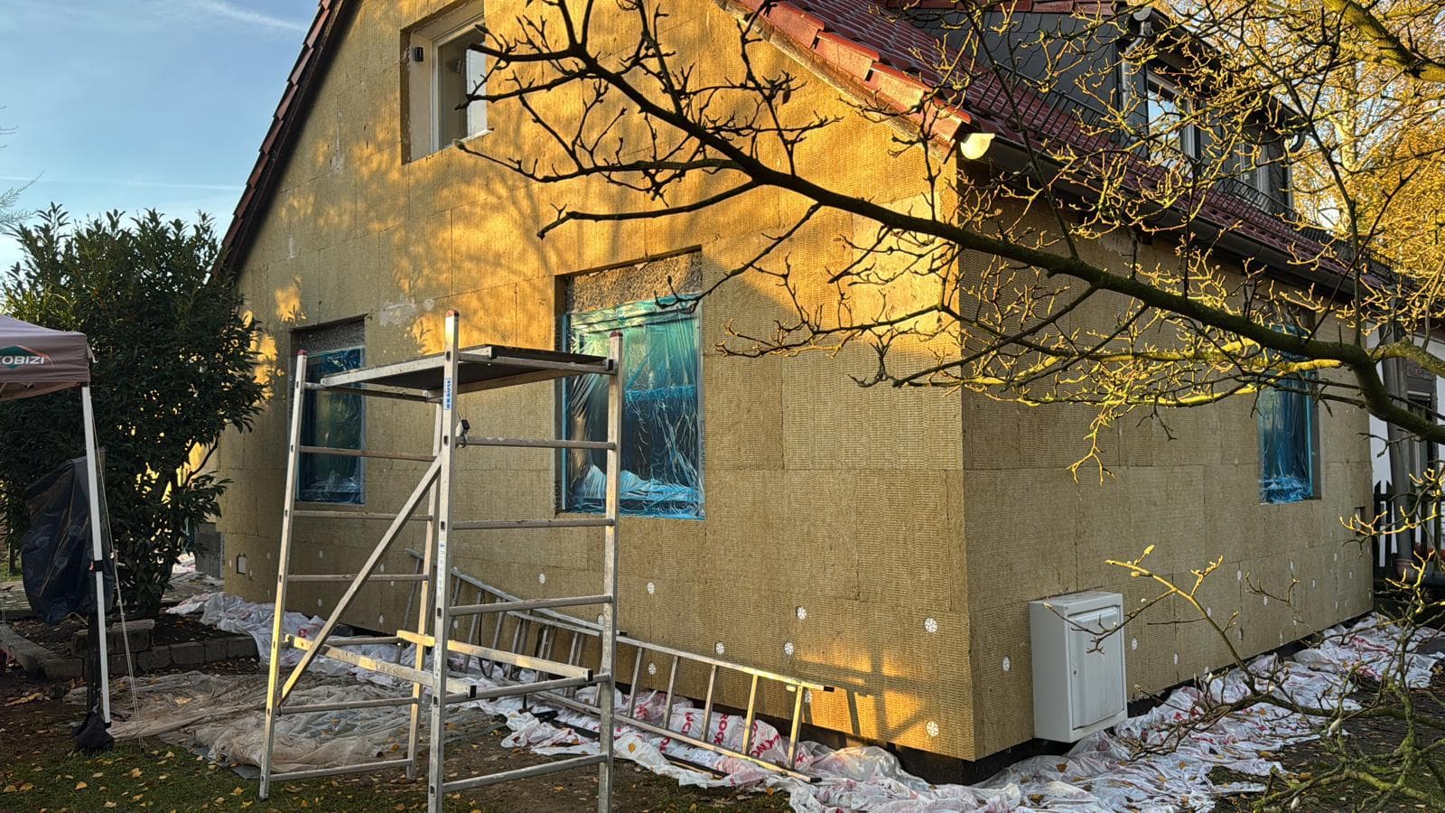 Modernisierte Hausfassade